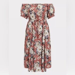 midi floral dress with pockets. 🤎